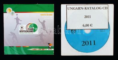 2 db CD-ROM: Magyar posta- és illetékbélyeg katalógus 2011 és Team Deutschland Offizielle DFB Collection 2006. Papírtokban.