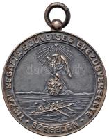 ~1920-1930. "Tiszai Regatta Szövetség Evezősversenye Szegeden" jelzett Ag medál (9.65g/0.900/28mm) T:2 Hungary ~1920-1930. "Rowing Race of the Tisza Regatta Association - Szeged" hallmerked Ag medal (9.65g/0.900/28mm) C:XF