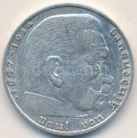 Német 3. Birodalom 1936G 2M Ag "Hindenburg" T:2-
German Third Reich 1936G 2 Marks Ag &quot...