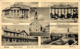 Bicske, Vasútállomás, Kultúrház, Állami polgári iskola (fa)