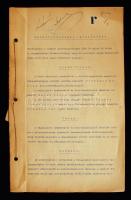 1899 A Vágbalparti Ármentesítő és Belvízszabályozó Társulat lándori szivattyútelepének felülvizsgálati jegyzőkönyve. 4,5 gépelt oldal, a Társulat és a Magyar Királyi Országos Vízépítési Igazgatóság Közegészségügyi Mérnöki Osztályának zsinóron befüggesztett rányomott viaszpecsétjeivel. / A verification report of a Flood-relieving Society on the river Váh/Waag. With two wax seals.