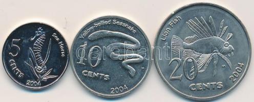 Kókusz (Keeling)-Szigetek 2004. 5c + 10c + 20c T:2 Cocos (Keeling" Islands 2004. 5 Cents + 10 Cents + 20 Cents C:XF