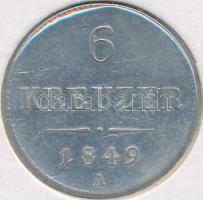 Ausztria 1849A 6Kr Ag T:2-,3 Austria 1849A 6 Kreuzer Ag C:VF,F Krause KM#2200