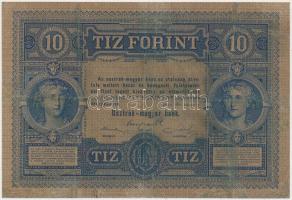 1880. 10Ft "Osztrák-magyar Bank" számozás nélkül T:restaurált Austro-Hungarian Monarchy 1880. 10 Forint / 10 Gulden "Österreichisch-ungarische Bank" without serial number C:restored Adamo G128h, Kodnar 104.