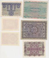 Ausztria 1922. 1K + 2K + 10K + 20K + 100K + 1000K T:I,II,III
Austria 1922. 1 Krone + 2 Kronen + 10 K...