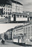 1989 Karai Sándor: A 2-es nosztalgia villamos, pecséttel jelzett, 3 db budapesti közlekedési fotó, 10,5x15 cm