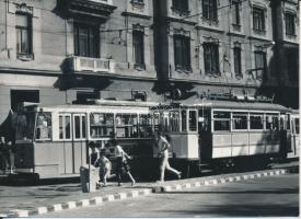 1989 Karai Sándor: A 2-es nosztalgia villamos, pecséttel jelzett, 3 db budapesti közlekedési fotó, 1...