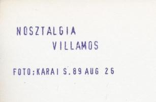 1989 Karai Sándor: A 2-es nosztalgia villamos, pecséttel jelzett, 3 db budapesti közlekedési fotó, 1...