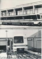 1986-1987 Karai Sándor: A GANZ-MÁVAG új metró kocsija, egy kép pecséttel jelzett, 4 db műszaki fotó,...