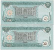 Irak 1990. 25D (2x) sorszámkövetők 0084661-0084662 T:I-,II
Iraq 1990. 25 Dinars (2x) sequential seri...