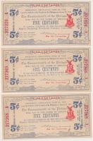 Fülöp-szigetek/Bacolod/Negros Occidental Provincial Currency Committee 1942. 5c (3x) sorszámkövetők T:I Philippines/Bacolod/Negros Occidental Provincial Currency Committee 1942. 5 Centavos (3x) sequential serials C:UNC
