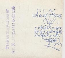 cca 1950 Tiszavölgyi József: Lángos Józsa sakkozónő (kilencszeres magyar bajnok), akitől a férfi sak...