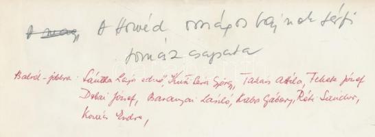 cca 1960 A Honvéd országos bajnok férfi tornász csapata, a sportolók névsorával, 18x24 cm