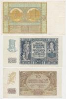 Lengyelország 1929-1940. 10Zl + 20Zl + 50Zl T:III Poland 1929-1940. 10 Zlotych + 20 Zlotych + 50 Zlotych C:F Krause 94,95,71
