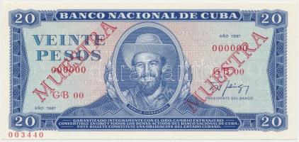 Kuba 1987. 20P "MUESTRA (MINTA)" felülbélyegzéssel T:I  Cuba 1987. 20 Pesos with "MUESTRA" overprint C:UNC Krause CS21