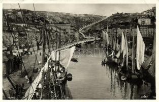 Fiume, port, ships - 2 old postcards