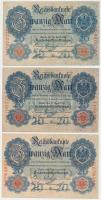 Német Birodalom/Császárság 1910. 20M (2x) + 1914. 20M T:III German Empire 1910. 20 Marks (2x) + 1914. 20 Marks C:F Krause 40,46