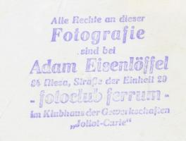 cca 1970 Adam Eisenlöffel: Batyus asszonyok Nógrádból a budapesti nagykörúton, pecséttel jelzett vin...