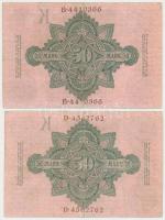 Német Birodalom/Császárság 1906. 50M + 1908. 50M + 1910. 50M (2x) T:III
German Empire 1906. 50 Marks...