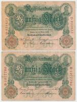 Német Birodalom/Császárság 1906. 50M + 1908. 50M + 1910. 50M (2x) T:III
German Empire 1906. 50 Marks...