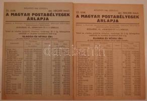 1946 Magyar Postabélyegek Árlapja 31-32. számok