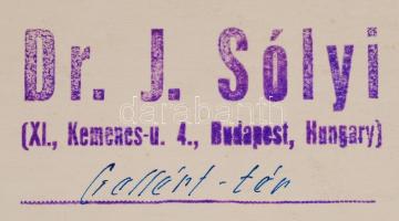 cca 1950-1960 Dr. J. Sólyi: Budapest Hotel Gellért a szovjet emlékművel, pecséttel jelzett vintage f...