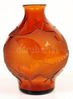 Madaras váza, sav maratott, jelzett (SN), apró csorba a peremen, m:18 cm