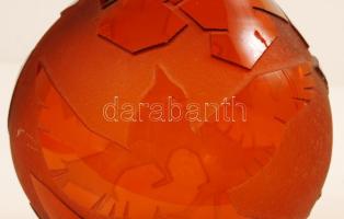 Madaras váza, sav maratott, jelzett (SN), apró csorba a peremen, m:18 cm