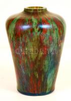 Dekoratív üveg váza, több rétegű, fújt, jelzés nélkül, hibátlan, m:12 cm