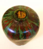 Dekoratív üveg váza, több rétegű, fújt, jelzés nélkül, hibátlan, m:12 cm