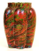 Dekoratív kis váza, több rétegű, fújt, jelzés nélkül, hibátlan, m:9 cm