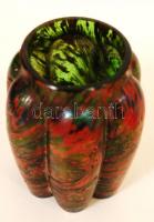 Dekoratív kis váza, több rétegű, fújt, jelzés nélkül, hibátlan, m:9 cm