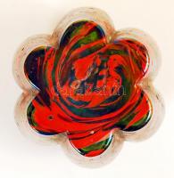 Dekoratív kis váza, több rétegű, fújt, jelzés nélkül, hibátlan, m:9 cm