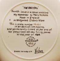 Wedgwood "The Recital" dísztányér, matricás, jelzett, hibátlan, d:20,5 cm