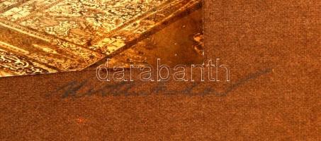 cca 1930 Kertész Andor: Polgári lakásbelső, aláírással jelzett vintage fotó, 22x17 cm, karton 32x24