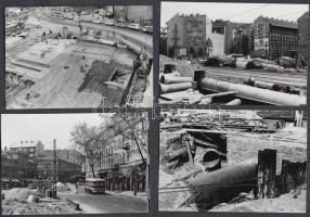1974 Karai Sándor: Budapest, a Kálvin tér átépítése, 13 db fotó,  9x13 cm