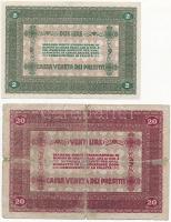 Olaszország/Velence/osztrák-magyar megszállás 1918. 2L + 20L T:II-,IV ragasztott
Italy/Venice/Austro...