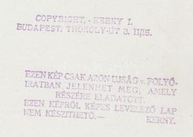 cca 1930 Kerny István (1879-1963): Oszlopcsarnok, pecséttel jelzett vintage fotóművészeti alkotás, 2...