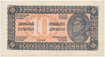 Jugoszlávia 1944. 10D T:II- Yugoslavia 1944. 10 Dinara C:VF Krause 50