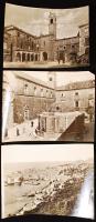 cca 1910-1920 Szicília, Ragusa, angolul feliratozott 4 db városkép Kerny István hagyatékából, az egyik fotó sarka hiányos, 15x22 cm és 17x23 cm közötti méretekben / cca 1910-1920 Sicily, Ragusa, with English description, 4 photos, 15x22 - 17x23 cm