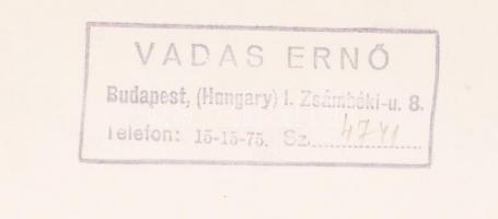 cca 1935-1940 Vadas Ernő (1899-1962): A Széchenyi lánchíd felvigyázó oroszlánja, pecséttel, aláíráss...