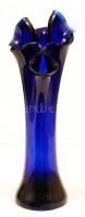 Kobalt kék váza, kisebb csorba az alján, m:36 cm