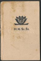 1946-1947 Magyar Magánalkalmazottak Szabad Szakszervezete tagsági könyve. 15 tagdíjbélyeggel és 4 székházbélyeggel; a gerince kissé sérült.