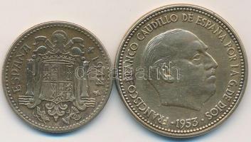Spanyolország 1944. 1P + 1953. 2 1/2P T:2-
Spain 1944 1 Peseta + 1953. 2 1/2 Pesetas C:VF
Krause KM#...