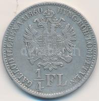 1860B 1/4Fl Ag "Ferenc József" T:3 Adamo M12
