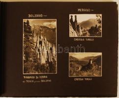 cca 1910 80 db fénykép az Osztrák-Magyar Monarchia osztrák és olasz városairól, albumba kötve, jó ál...