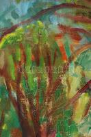 Barta Mária (1897-1969): Erdő részlet. Olaj, karton, jelzett, üvegezett keretben, 65×50 cm