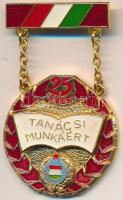 1975. "25 éves Tanácsi Munkáért" zománcozott kitüntető jelvény, adományozói okirattal és igazolvánnyal T:2