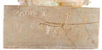 Szabó Tamás (1951-): Tudós. Bronz, jelzett, számozott 10/9, fa talapzattal, m:31 cm