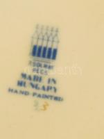 Zsolnay kék-arany mintás ékszeres doboz, kézzel festett, jelzett, hibátlan, 10,5×10,5 cm